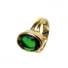 Emerald Cz 18k Y Gold Plate Claddagh Ring