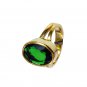 Emerald Cz 18k Y Gold Plate Claddagh Ring