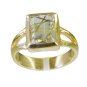 Riyo Multi Gold Plated Rutile Quartz CZ Ring magnificent handmade wedding jewell