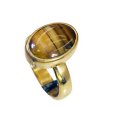 Riyo Tiger Eye 18 Kt Y.G. Plated Eternity Ring Sz 6 Gprtey6-80043