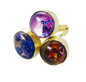 Riyo  Turquoise 18-Kt Gold Plated Class Ring Sz 5 Gprmul5-52001