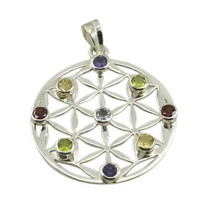 Riyo   Gemstone 925 Solid Sterling Silver Tribal Pendant L 2in Spmul-52068