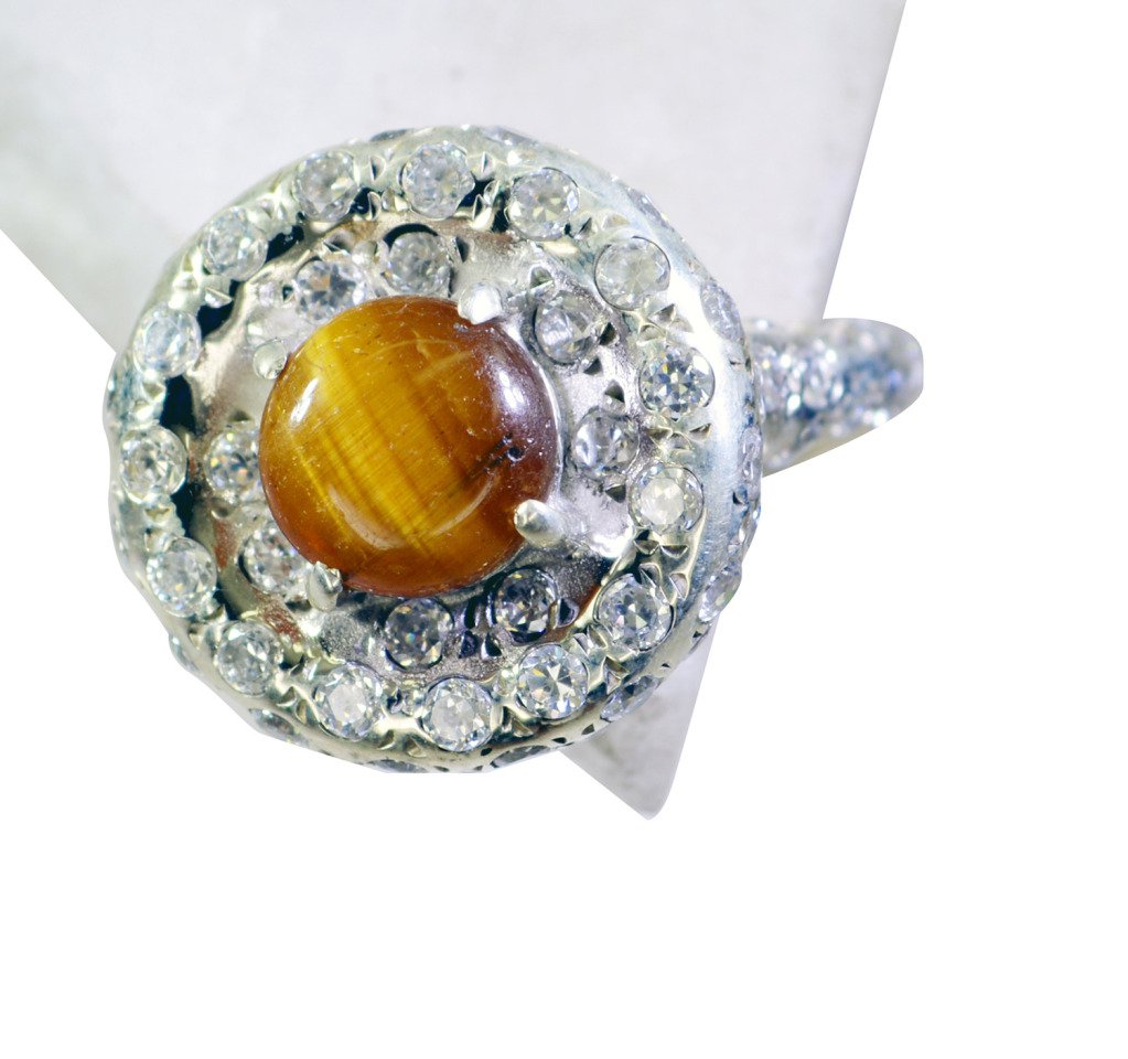 Riyo Tiger Eye Tribal Silver Jewellery Silver Band Ring Sz 8 Srtey8-80007
