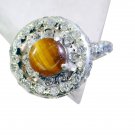 Riyo Tiger Eye Tribal Silver Jewellery Silver Band Ring Sz 8 Srtey8-80007