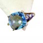 Riyo Blue Topaz Quality Silver Jewellery Finger Armor Ring Sz 8 Srbto8-10075