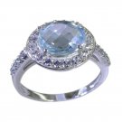 Riyo Blue  925 sterling silver Blue Topaz  Ring exquisite beautiful handmade jew