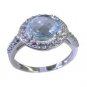 Riyo Blue  925 sterling silver Blue Topaz  Ring exquisite beautiful handmade jew