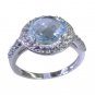 Riyo Blue  925 sterling silver Blue Topaz  Ring exquisite beautiful handmade jew