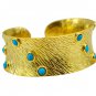 Riyo A Turquoise 18kt Gold Plated Masculine Bangle W 1in Gpbmul-52017