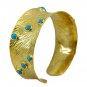 Riyo A Turquoise 18kt Gold Plated Masculine Bangle W 1in Gpbmul-52017