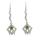 Riyo Green Peridot 925 Solid Sterling Silver Glittering Earring L 2in Seper-5807