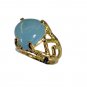 Riyo Blue Chalcedony 18-Kt Y Gold Plated Ecclesiastical Ring Sz 6 Gprbch6-8056