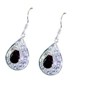 Riyo Red Garnet 925 Solid Sterling Silver Top Of The Line Earring L 1.5in Segar-