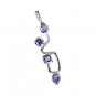 Riyo Amethyst Silver Jewelry Designer Lariat Pendant L 1.7in Spame-2084