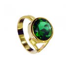 Emerald Cz 18 Ct Y.G. Plated Aqiq Ring