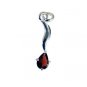 Riyo Garnet Hand Stamped Silver Wave Pendant L 1.2in Spgar-26054