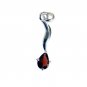 Riyo Garnet Hand Stamped Silver Wave Pendant L 1.2in Spgar-26054
