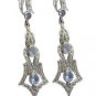 Riyo A Blue Topaz 925 Solid Sterling Silver Intricate Earring L 3in Sebto-10046