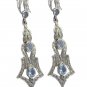 Riyo A Blue Topaz 925 Solid Sterling Silver Intricate Earring L 3in Sebto-10046