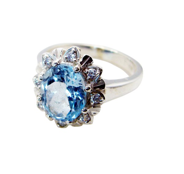 Riyo Blue Topaz Modern Silver Jewellery Uk Bridal Rings Sz 7 Srbto7-10050