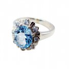 Riyo Blue Topaz Modern Silver Jewellery Uk Bridal Rings Sz 7 Srbto7-10050