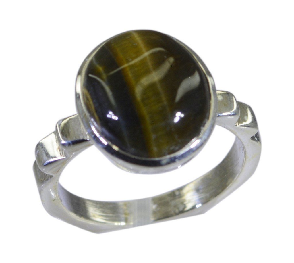 Riyo Brown 925 sterling silver Tiger Eye Ring pretty-pretty handmade custom jewe