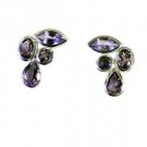 Riyo Amethyst Jewelry Silver Ear Hook Earrings L 0.5in Seame-2075