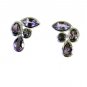 Riyo Amethyst Jewelry Silver Ear Hook Earrings L 0.5in Seame-2075