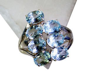 Riyo A Blue Topaz 925 Solid Sterling Silver Handmade Ring Srbto70-10119