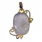 Riyogems Rutile Quartz 18 Ct Gold Plated Huggie Pendants L 1.5in Gppruq-70033