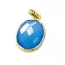 Riyogems Blue Chalcedony 18kt Y Gold Plating Party Pendant L 1.5in Gppbch-8017