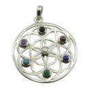 Riyo   Gemstone 925 Solid Sterling Silver Two Tone Pendant L 2in Spmul-52069
