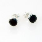 Riyo A Black Onyx 925 Solid Sterling Silver High Class Earring L 0.4in Sebon-605