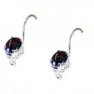 Riyo Garnet Silver Stamped Jewelry Dangle Earrings L 1.3in Segar-26073