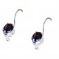 Riyo Garnet Silver Stamped Jewelry Dangle Earrings L 1.3in Segar-26073