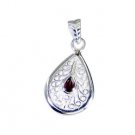 Riyo Garnet Overstock Silver Jewelry Abstract Pendant L 1.2in Spgar-26109