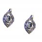 Riyo Blue Topaz Silver Gem Jewellery Bridal Earrings L 0.5in Sebto-10032