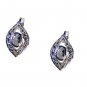 Riyo Blue Topaz Silver Gem Jewellery Bridal Earrings L 0.5in Sebto-10032