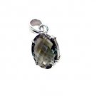 Riyo Green Amethyst Casting Silver Jewelry Fleur De Lis Pendant L 0.7in Spgam-28
