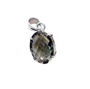 Riyo Green Amethyst Casting Silver Jewelry Fleur De Lis Pendant L 0.7in Spgam-28