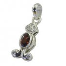 Riyo Red Garnet 925 Solid Sterling Silver Sale Priced Pendant L 0.7in Spgar-2613