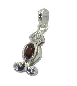 Riyo Red Garnet 925 Solid Sterling Silver Sale Priced Pendant L 0.7in Spgar-2613