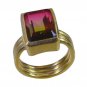 Riyo Multi Gold Plated Dichroic Glass Ring Junoesque handmade bridal jewelry GPR