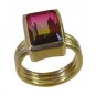Riyo Multi Gold Plated Dichroic Glass Ring Junoesque handmade bridal jewelry GPR