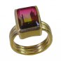 Riyo Multi Gold Plated Dichroic Glass Ring Junoesque handmade bridal jewelry GPR