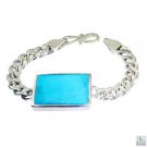 Riyo Turquoise Fine Jewelry Simple Silver Bracelet L 7.5in Sbratur-82001