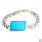 Riyo Turquoise Fine Jewelry Simple Silver Bracelet L 7.5in Sbratur-82001