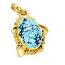 Riyogems Turquoise 18kt Gold Plating Baby Pendants L 2.1in Gpptur-82081