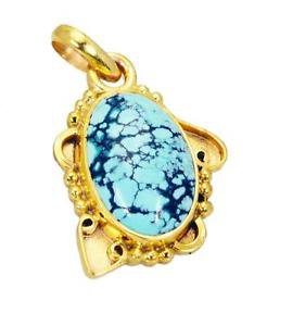 Riyogems Turquoise 18kt Gold Plating Baby Pendants L 2.1in Gpptur-82081