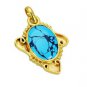 Riyogems Turquoise 18kt Gold Plating Baby Pendants L 2.1in Gpptur-82086
